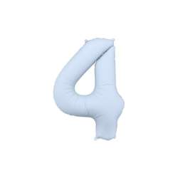 Balon foliowy cyfra 4 86cm mglisty niebieski