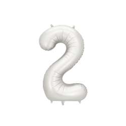 Balon foliowy cyfra 2 86cm srebrny