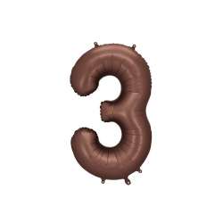 Balon foliowy cyfra 3 86cm mocca