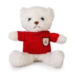Miś biały 22cm w sweterku czerwony
