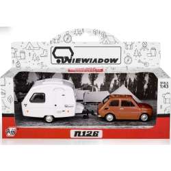 Fiat 126p + przyczepa Niewiadów Kemping brązowy