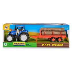 Traktor New Holland T5 z przyczepą do przewozu