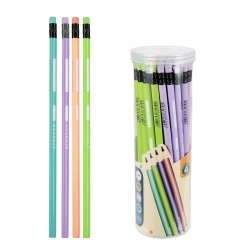 Ołówek z gumką HB trójkątny pastel tuba (48szt) - 1