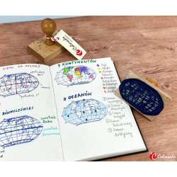 Stempel mapa świata - kontynenty i oceany - 1