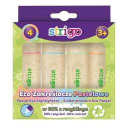 Zakreślacz Eco Hi-text pastel 4szt mix STRIGO - 1