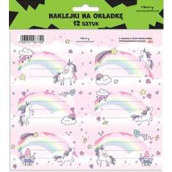 Naklejki na zeszyty - Unicorn Tęcza (12szt)