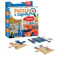 Puzzle z zagadką Pojazdy 3+