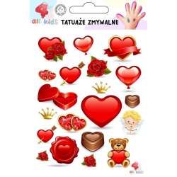 Tatuaże zmywalne dla dzieci Serca Walentynki - 1