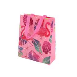 Torba prezentowa Flamingi różowa 30,5x24,5x10cm - 1