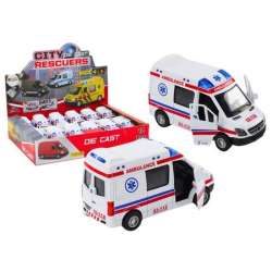 Ambulans karetka 1:32 światła dźwięk napęd biała - 1