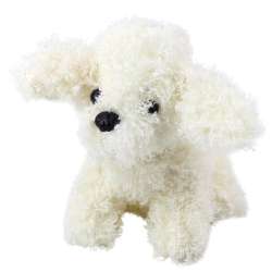 Pudel miniaturowy pluszowy biały 20cm - 1