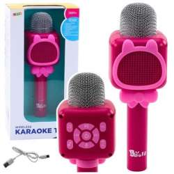 Mikrofon bezprzewodowy bluetooth różowy - 1