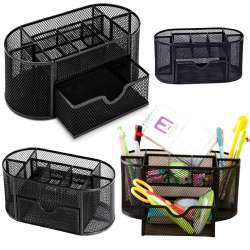 Organizer biurowy metalowy czarny - 1