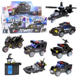 Klocki konstrukcyjne pojazdy SWAT 2w1 MIX - 1