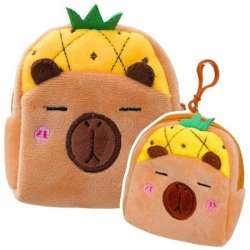 Portfelik pluszowy z brelokiem Kapibara ananas - 1