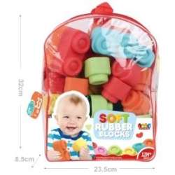 Klocki miękkie w plecaku 33szt
