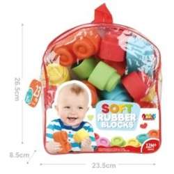 Klocki miękkie w plecaku 23szt