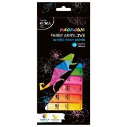 Farby akrylowe neonowe 12x12ml KIDEA