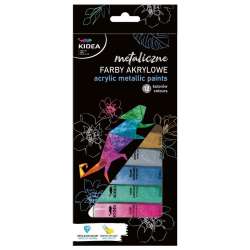 Farby akrylowe metaliczne 12x12ml KIDEA