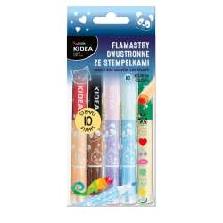 Flamastry dwustronne ze stempelkami 10szt KIDEA - 1