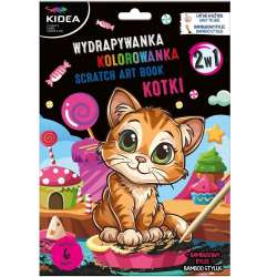 Wydrapywanka z kolorowanką 2w1 Kotki KIDEA - 1
