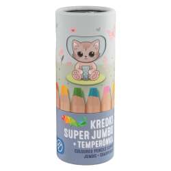 Kredki super jumbo 8 kolorów temperówka KIDEA