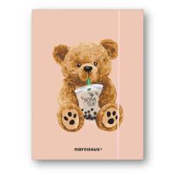Teczka A4+ z gumką Teddies&Miś Boba Tea - 1