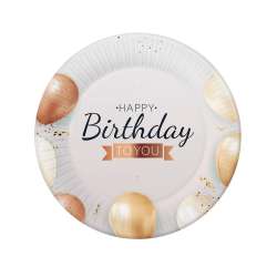 Talerzyki papierowe Happy Birthday 18cm 6szt