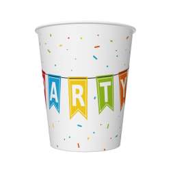 Kubeczki papierowe Kolorowe Party 250ml 6szt