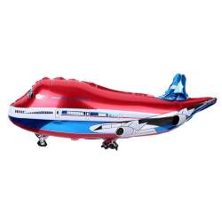 Balon foliowy Samolot czerwony 28x75cm - 1