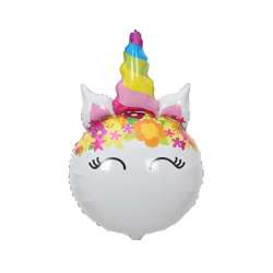Balon foliowy Jednorożec z kwiatami 64x41cm