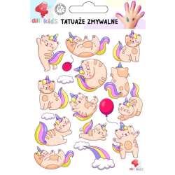 Tatuaże zmywalne dla dzieci Kotki jednorożce - 1