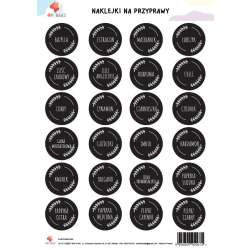 Naklejki na przyprawy czarne A4