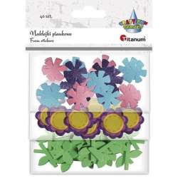 Naklejki piankowe kwiaty mix 40szt - 1