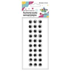 Oczy samoprzylepne bez rzęs 12mm okrągłe 30szt - 1