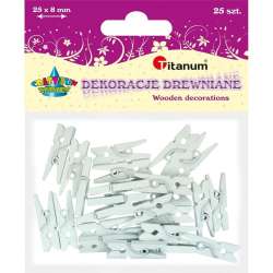 Klamerki drewniane białe 25szt - 1