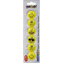 Magnesy do tablic 29mm 6szt emotikony
