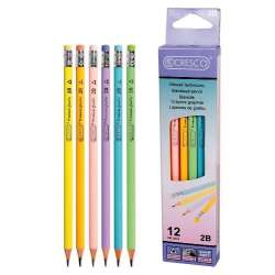 Ołówek trójkątny 2B z gumką Pastel 12szt - 1