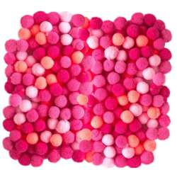 Pompony poliestrowe różowe 1cm różowy 120szt mix - 1