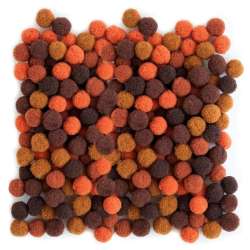Pompony poliestrowe 1cm mix brązowy 120szt - 1