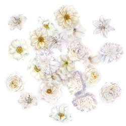 Naklejki PET kwiaty moonlight white 30szt