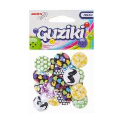 Guziki kolorowe wzory 20szt - 1