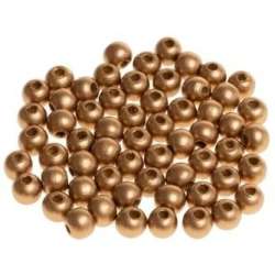 Koraliki drewniane do nawlekania złote 10mm 60szt