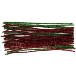 Druciki kreatywne metaliz. zielone i czerwone 30cm - 1