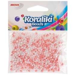 Koraliki akrylowe do nawlekania białe różowe 35mm - 1