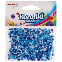 Koraliki akrylowe do nawlekania białe niebieskie - 1