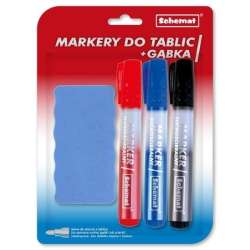 Markery suchościeralne do tablic + gąbka