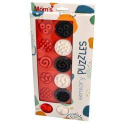 Puzzle sensoryczne kółeczka XL kontrastowe - 1