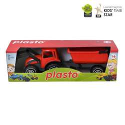 PLASTO Koparka z przyczepką 57cm czerwona PLA1672 (PLA1672000) - 1