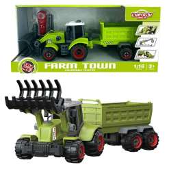 Traktor z łyżką i przyczepą do skręcania - 1